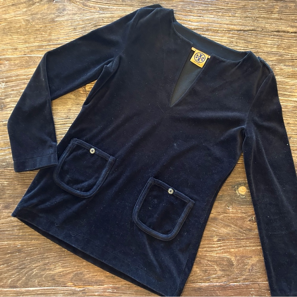 Tory Burch Velvet Long Sleeve Top